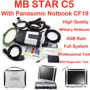 MB STAR C5 Mercedes Dealer Diagnostics laptop Touch screen with new Multiplexer,set of cables